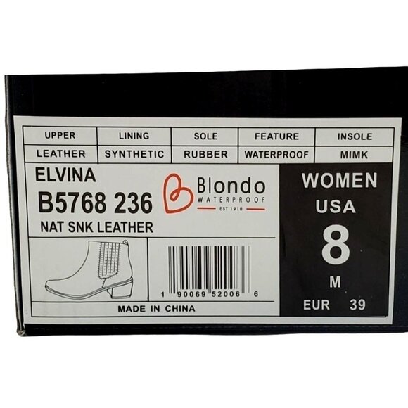 Blondo 7.5 Elvina Waterproof Leather Bootie Snakeskin Print - Picture 12 of 15